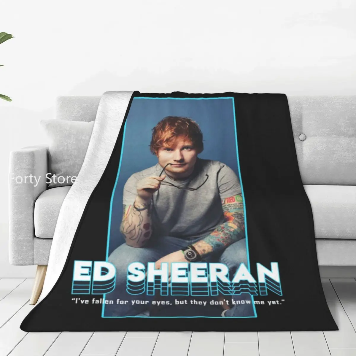 

Ed Sheeran Super Soft Blankets British Singer Cool Travel Throw Blanket Winter Graphic Custom Flannel Bedspread Sofa Bed Cover