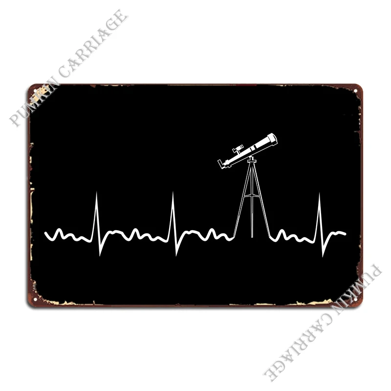 Telescopio Heartbeat Astron Metal Platform Garage Garage Garage Print Bar Tin Sign Poster