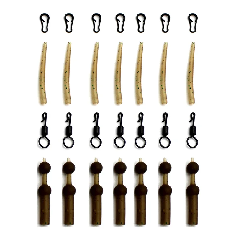 

50pcs Carp Fishing Accessories Kit Anti Tangle Sleeve Quick Change Swivels Multi Clip Hair Chod Helicopter Rig For Carp Tackle