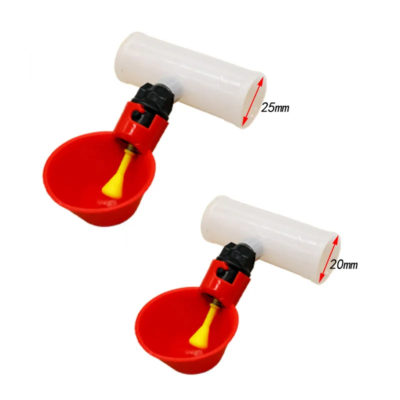 Automatic Poultry Drinking Cups for Chickens & Quail — 10 Pcs