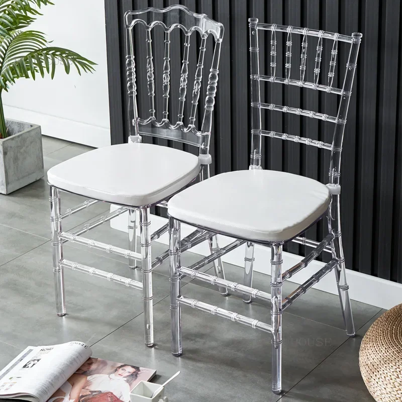 Crystal Design Dining Chair Hotel Commercial Furniture Outdoor Wedding Chair Banquet Transparent Leisure Back Chairs For Events