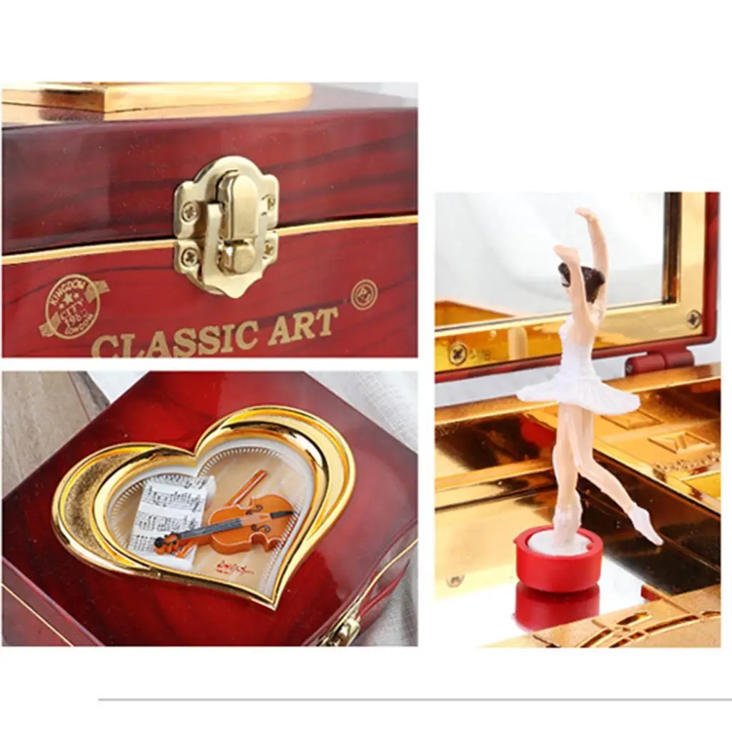 Classic Handmade Ballerina Music Box Clockwork Jewelry Box for Girls Women