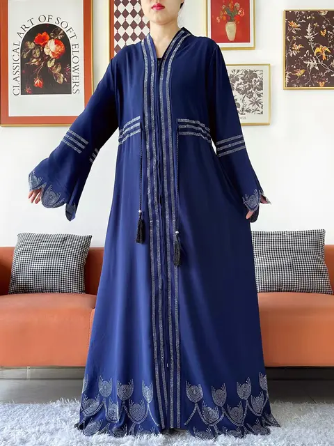 110502-5f97d0.jpg Robe élégante en mousseline de soie pour femmes, tissu de haute qualité, ample, ouvert, Abaya avec fermeture éclair, vêtements musulmans et islamiques, Cardigan, offre spéciale, 2025