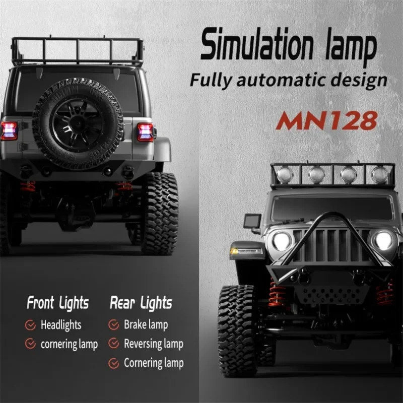 MN128 Автомобіль RC 4WD 2.4G Баггі для скелелазіння з LED - 167,99€