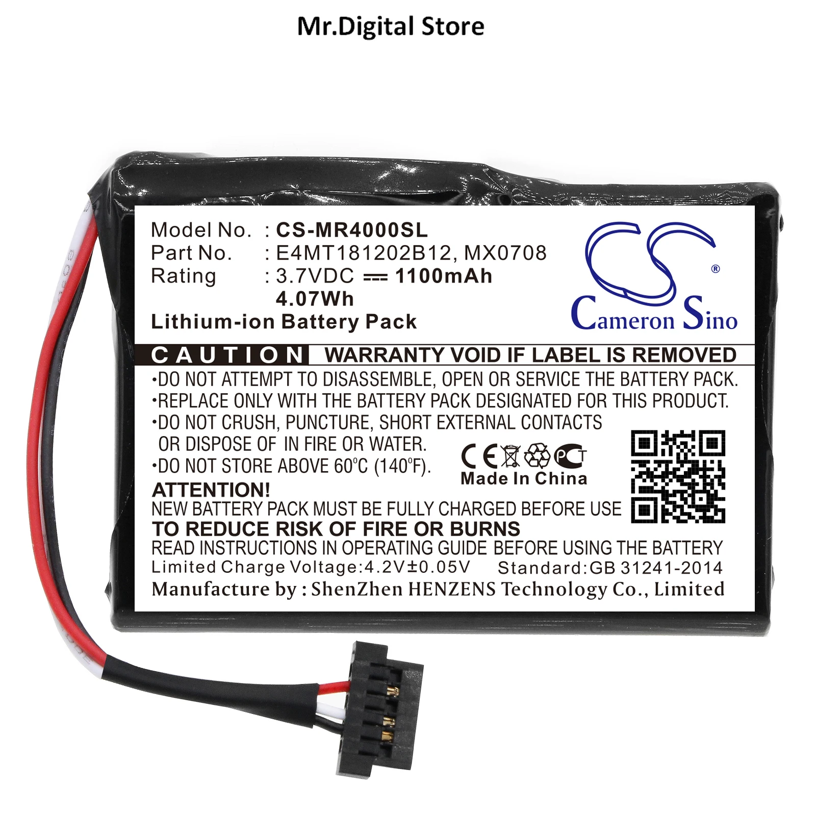 

Cameron Sino 1100mAh Battery E4MT181202B12, MX0708 for Magellan Maestro 4000, 4000T, 4010, 4040, 4050