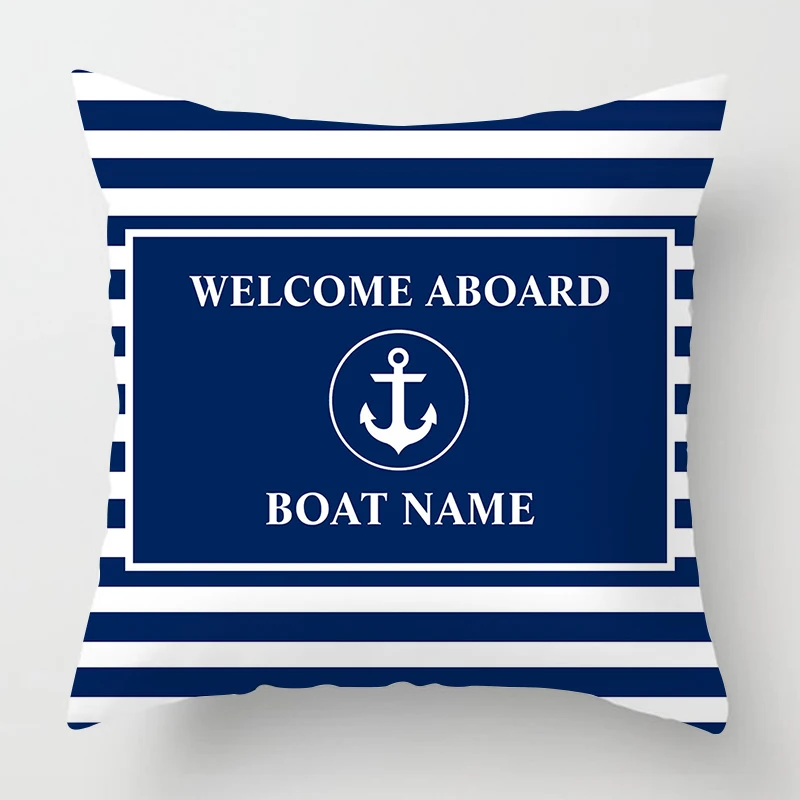 Dark Blue Nautical Series Pillowcase 50*50 Home Decoration Sofa Decoration Pillowcase 60*60 Cushion Cover 40*40 Customizable 6