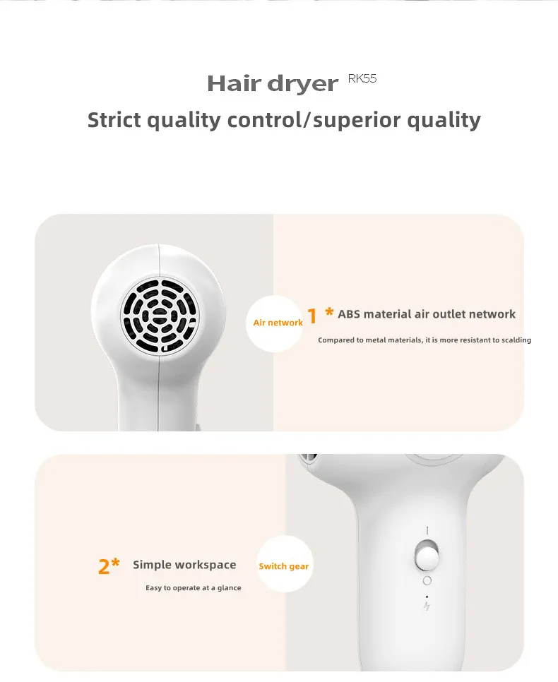 Children's wireless hair dryer, silent, intelligent and constant temperature, co