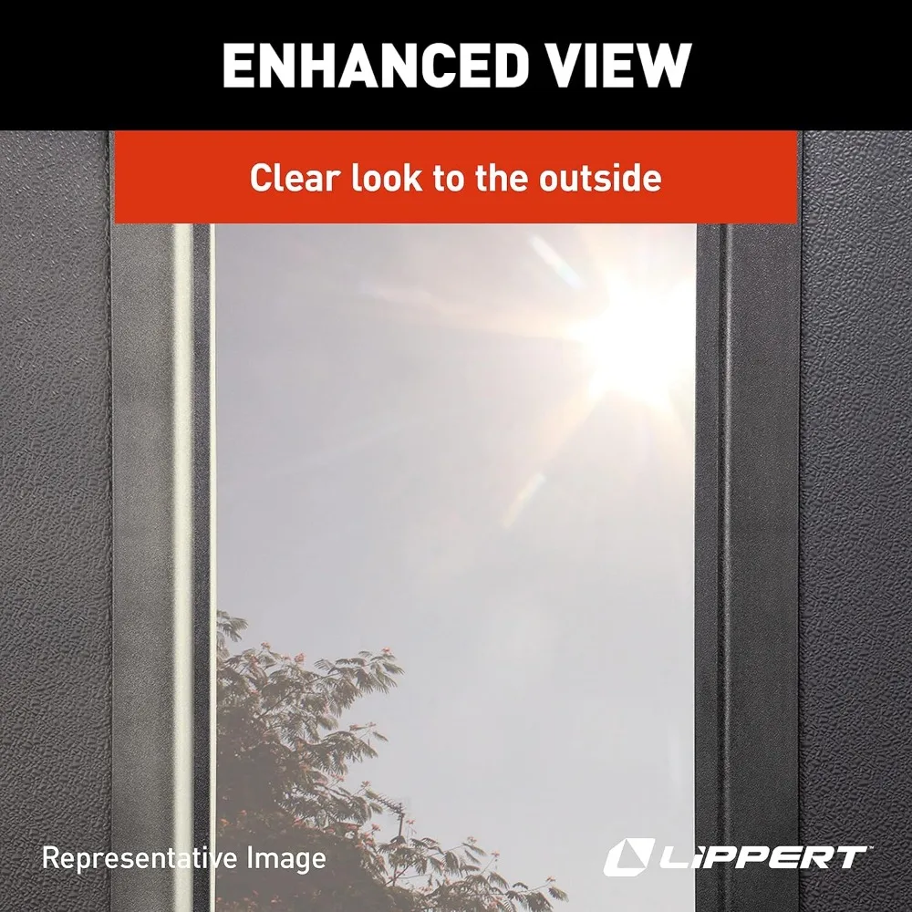 806621 Thin Shade Complete Window Kit for RV Entry Doors, Black 5