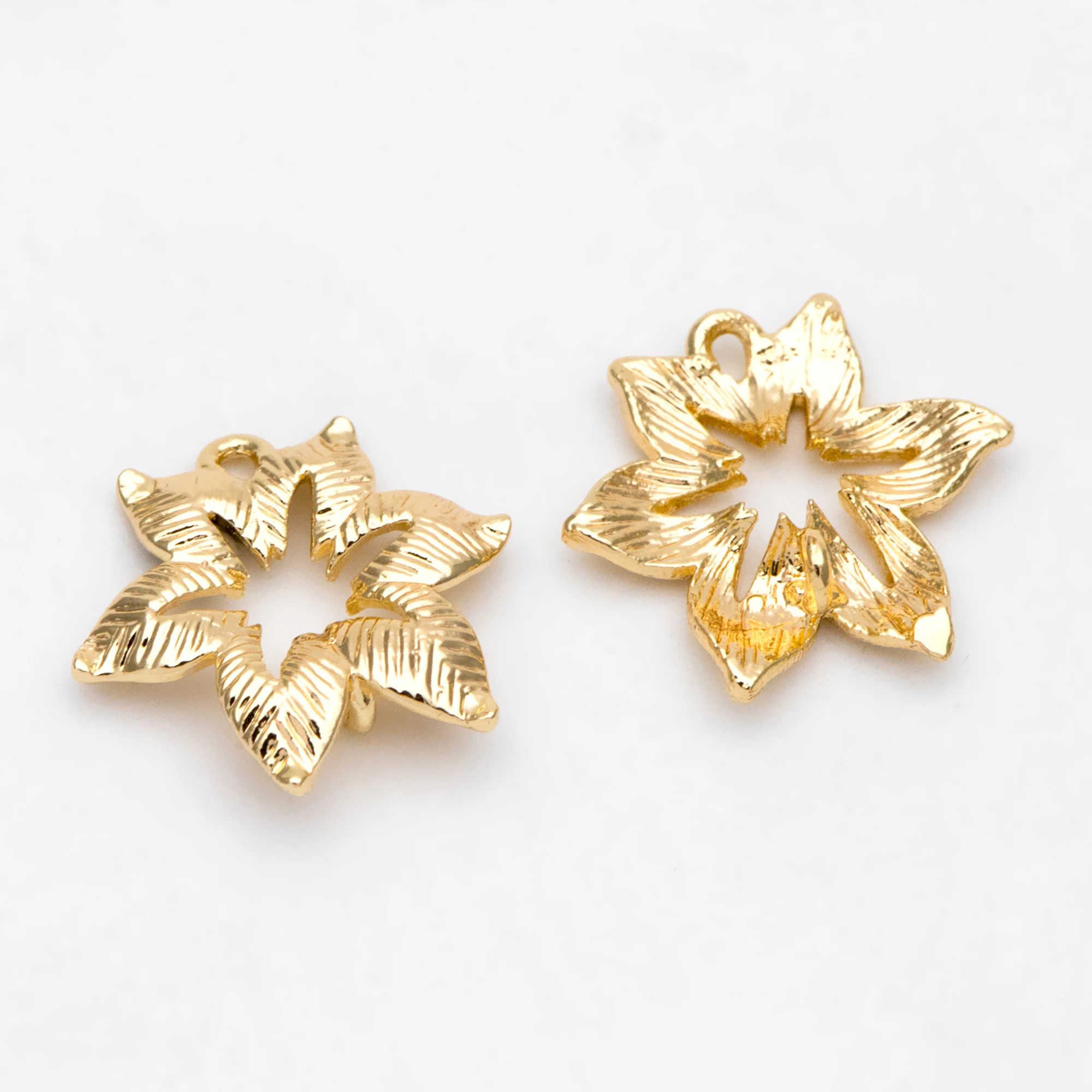 

10pcs Gold Plated Brass Leaf Connector Charms 14mm, Lead Nickel Free (GB-3088)