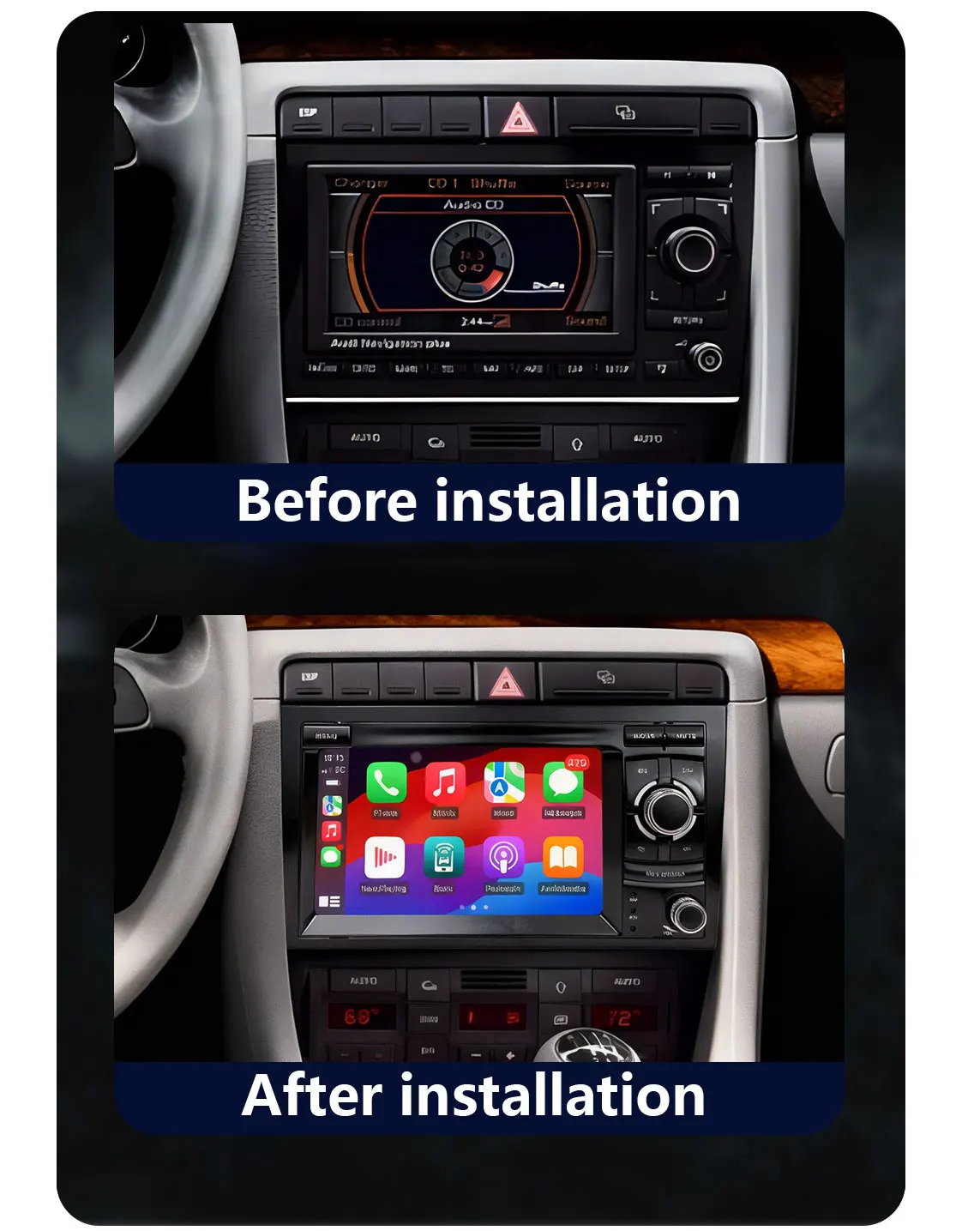 Radio de coche Multimedia inalámbrico Carplay para Audi A4 B6 B7 S4 RS4 2002-2012 CHSTEK Bluetooth Android GPS WIFI 4G pantalla automática estéreo 2