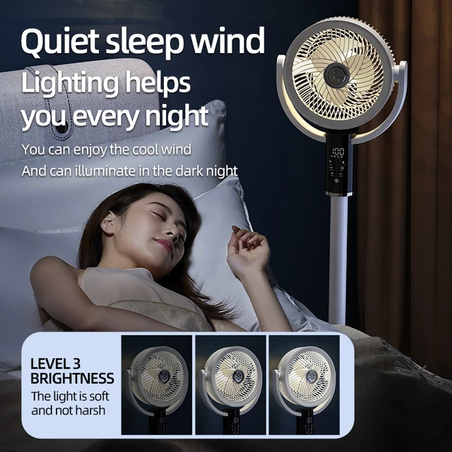 F5 floor fan household digital display timed desktop small high wind vertical shaking air circulation fan with remote control 5