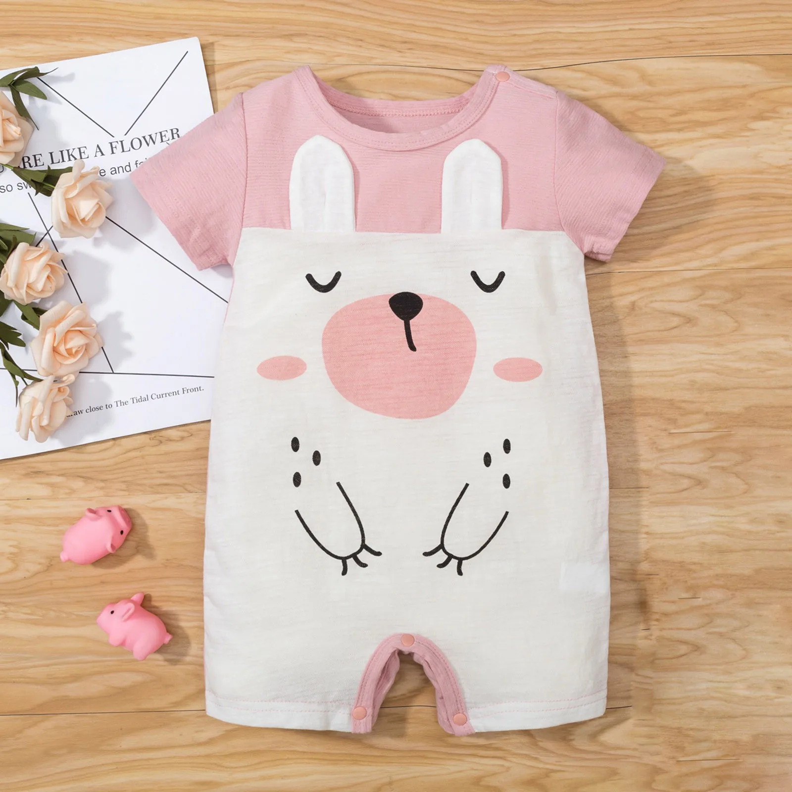 Newborn Baby Clothing 2022 New Fashion Baby Boys Girls Clothes Cartoon Baby Bodysuit Short Sleeve Infant Jumpsuits 0-12 Months baby bodysuit dress Baby Rompers
