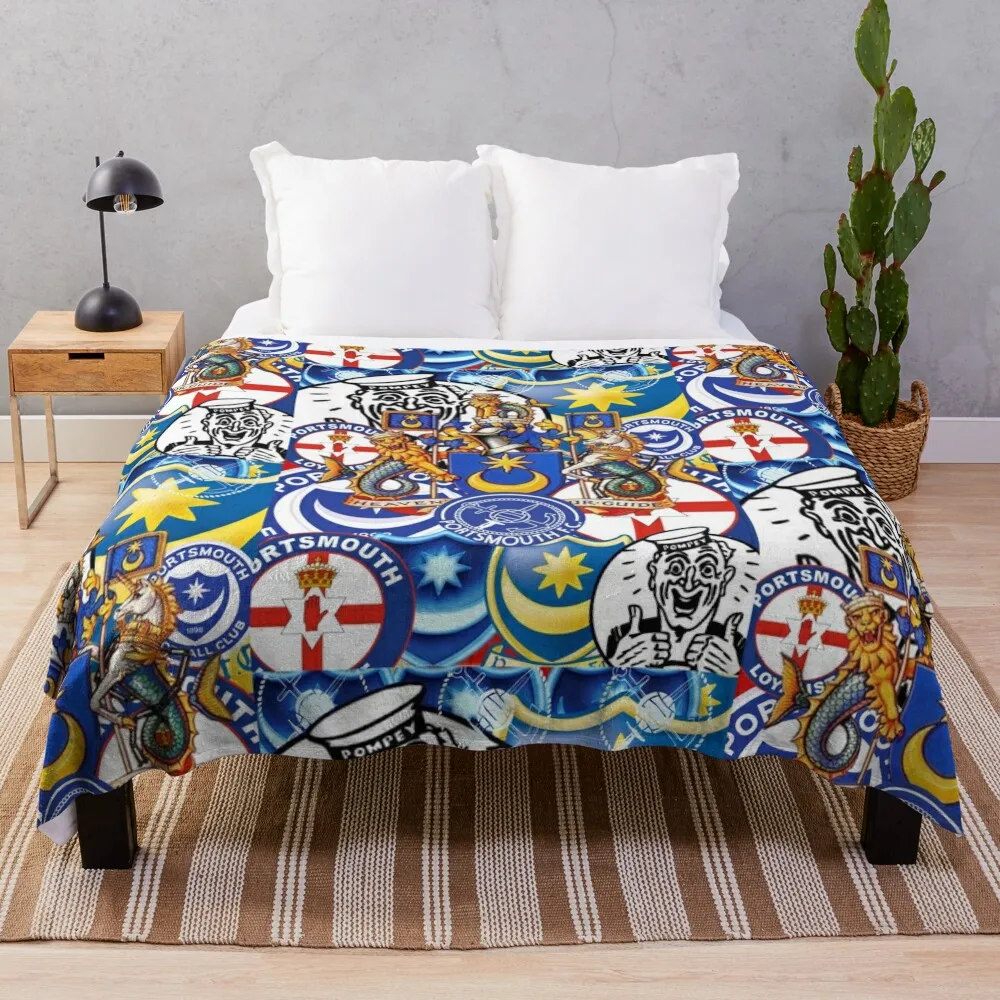 

Playing up Pompey Throw Blanket Shaggy Thins Flannel Dorm Room Essentials Stuffeds Blankets