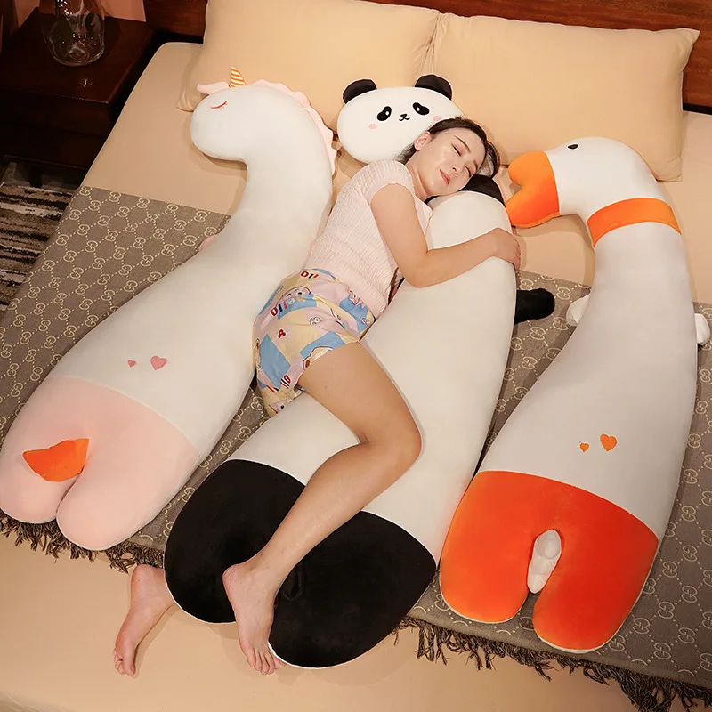 

Kawaii 100/130cm Stuffed Animals Clamp Leg Plush Long Pillow Cute Unicorn Big Goose Large Size Panda Home Decor Birthday Gifts