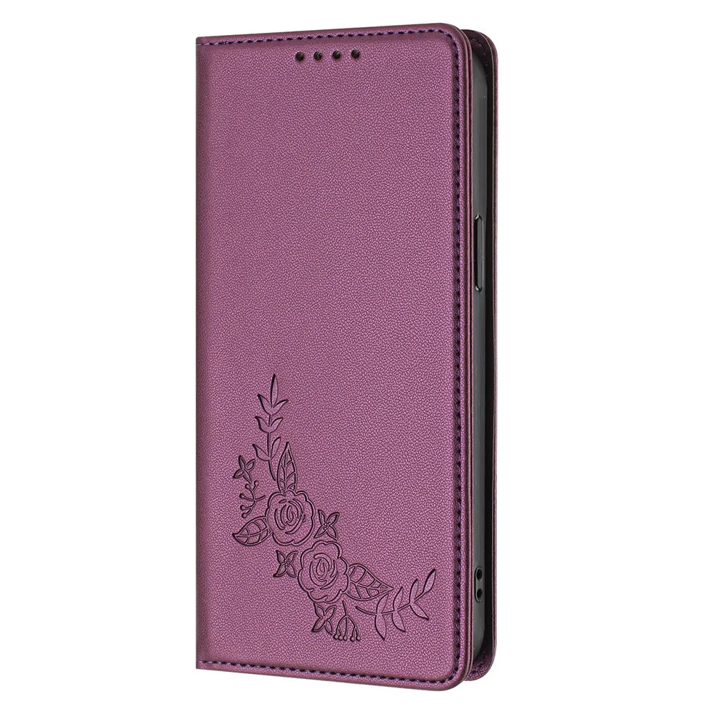 Magnetic Wallet Flip Leather Case with Butterfly Flower Design