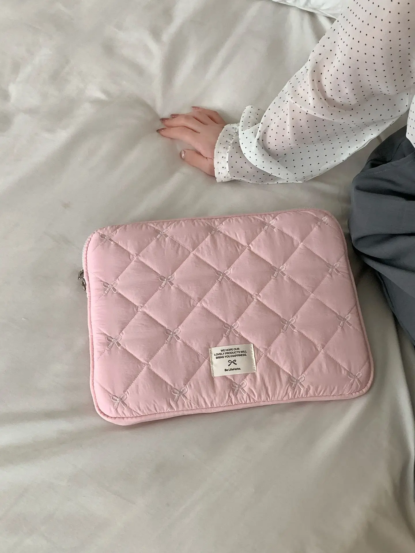 Chic Bow Knot Tablet and Laptop Sleeve Bag