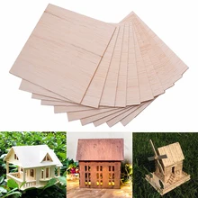 10 Pcs Wooden Plate Model Balsa Wood Sheets for Military Models DIY House Ship Aircraft Parts Accessories 100x100x2mm Home