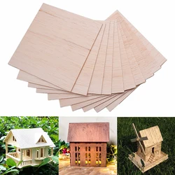 10 Pcs Wooden Plate Model Balsa Wood Sheets for Military Models DIY House Ship Aircraft Parts Accessories 100x100x2mm Home