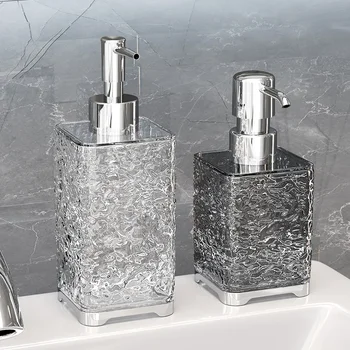 400ML Acrylic Soap Dispenser Bottles Refillable Press Hands Dishes Liquid Dispenser Kitchen Bathroom Countertop Soap Containers 1