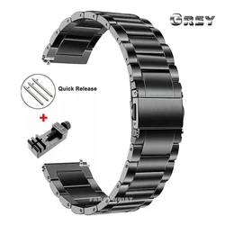 Premium Multi - Size Titanium Watch Strap with Metal Band Bracelet Design - 22mm (Grey with tool)