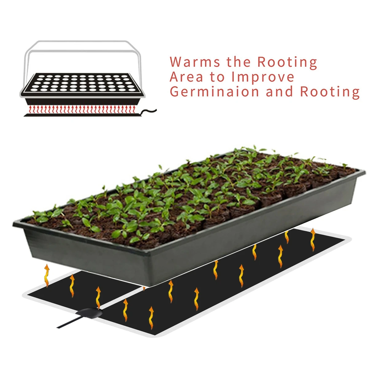 5~45W Seedling Heat Mat Seed Germination Warm Pad Bonsai Plant Flower Vegetable Keeping Warm Tool Gardening Winter Anti-Cold 1Pc