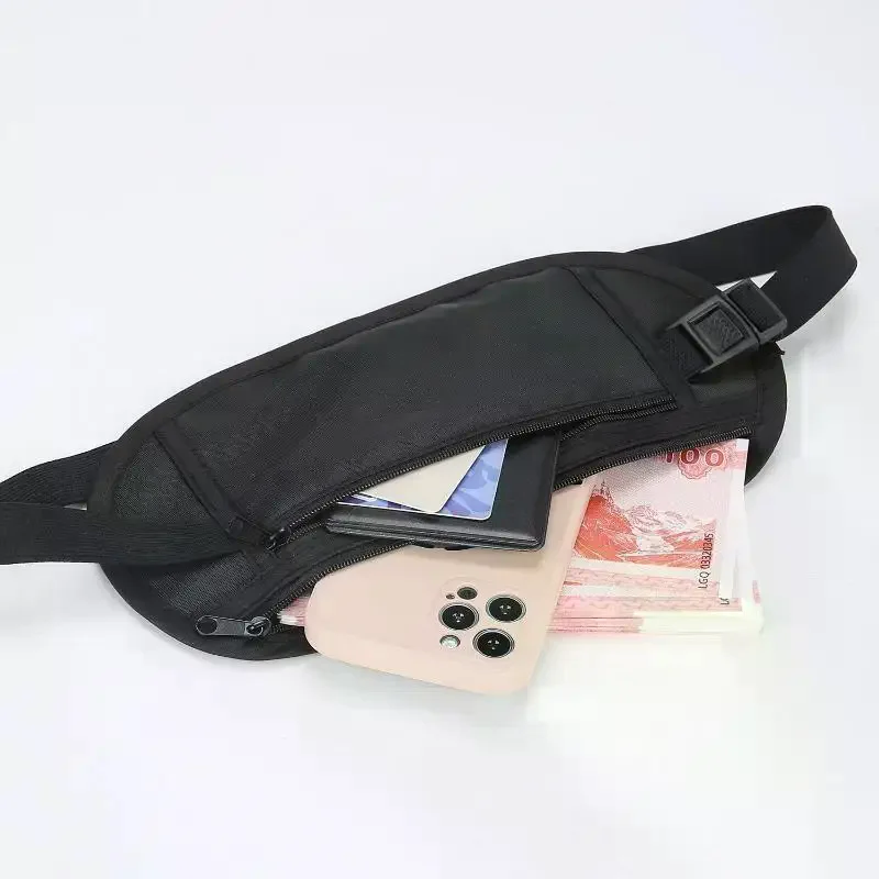 Marsupio da esterno per passaporto, portamonete nascosto, marsupio sportivo casual, adatto per corsa, escursionismo, ciclismo - immagine 4