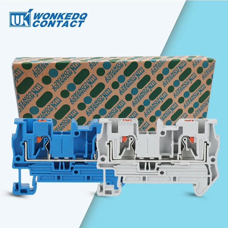 Bloco Terminal Elétrico do Impulso-em Conexão da Mola Alimentação-através Screwless Fio do Pt4 Terminais do Trilho do Ruído pt 50 Peças