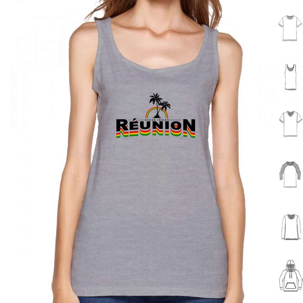 974 Island Rasta Rainbow 2 Canotte Stampa Cotone 974 Island Run 974 Creole Creole Lizard Tail Payanké Local Lokal Island