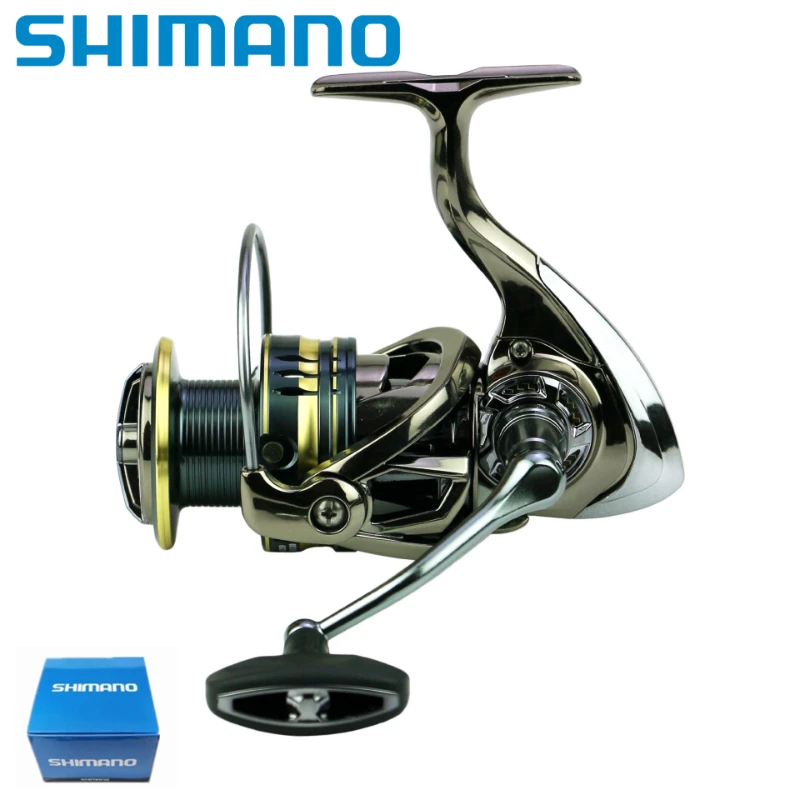 

Катушка для спиннинга SHIMANO, самозакручивающаяся Рыболовная катушка без зазора, металлический стакан, для телескопической удочки