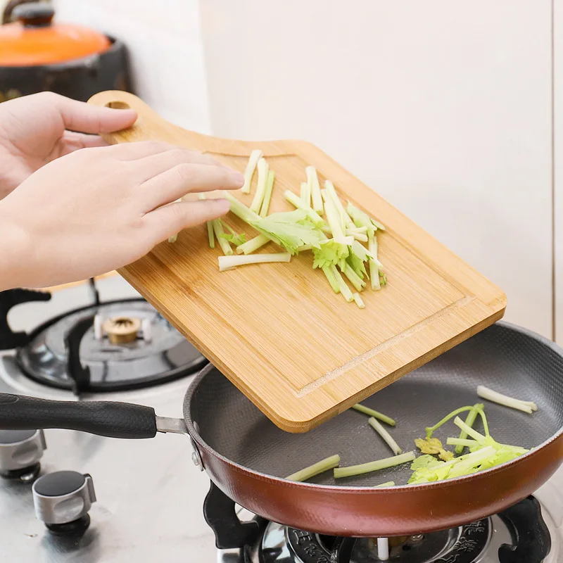  Tabla de cortar de madera para cocina: tabla de cortar de madera  de bambú orgánico con ranuras para jugos - La mejor tabla de cortar de madera  para carne y verduras 