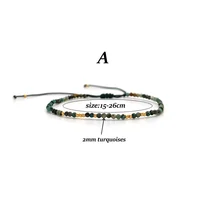 Vlen Natural Stone Turquoises Bracelets for Women 2mm/3mm/ beads 18 K Golden Plated Bracelet Minimalist Pulseras Boho Jewelry 3