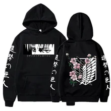 2022 anime ataque em titan impressão hoodies homens outono inverno manga longa camisolas casuais harajuku engraçado hip hop moda topos