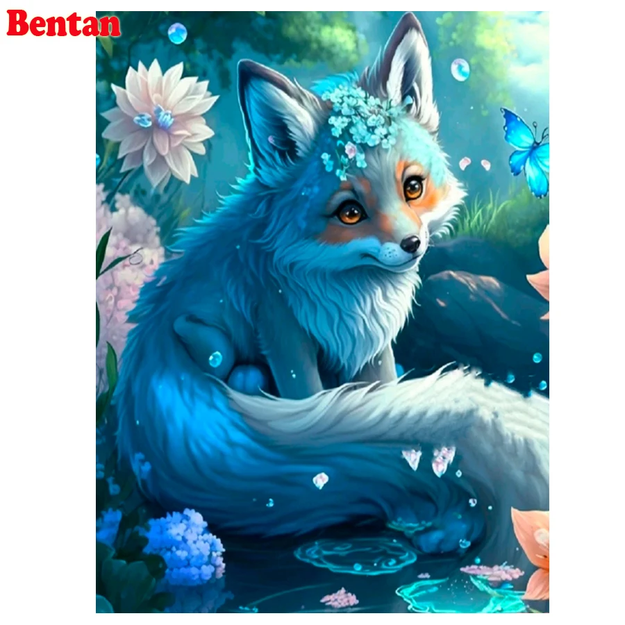 5D DIY Diamond Painting Animal Fox Rhinestone Full Mosaic Diamond