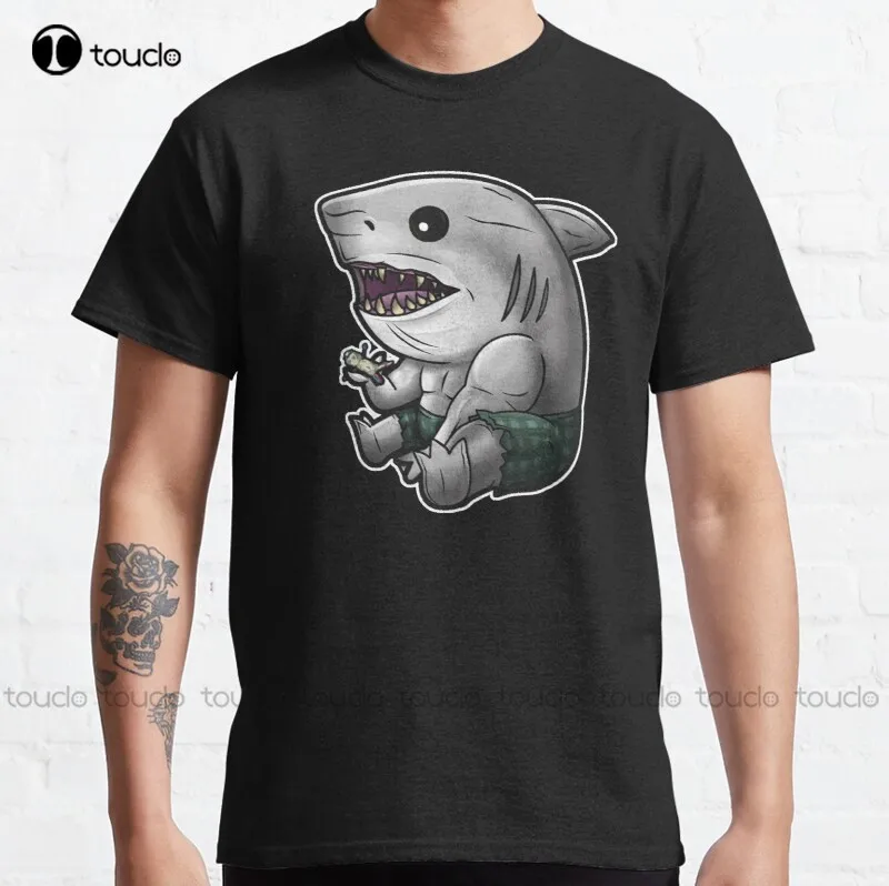 New King Of Nom Nom King Of Shark Classic T-Shirt Shirt Donna Cotton Tee S-5Xl