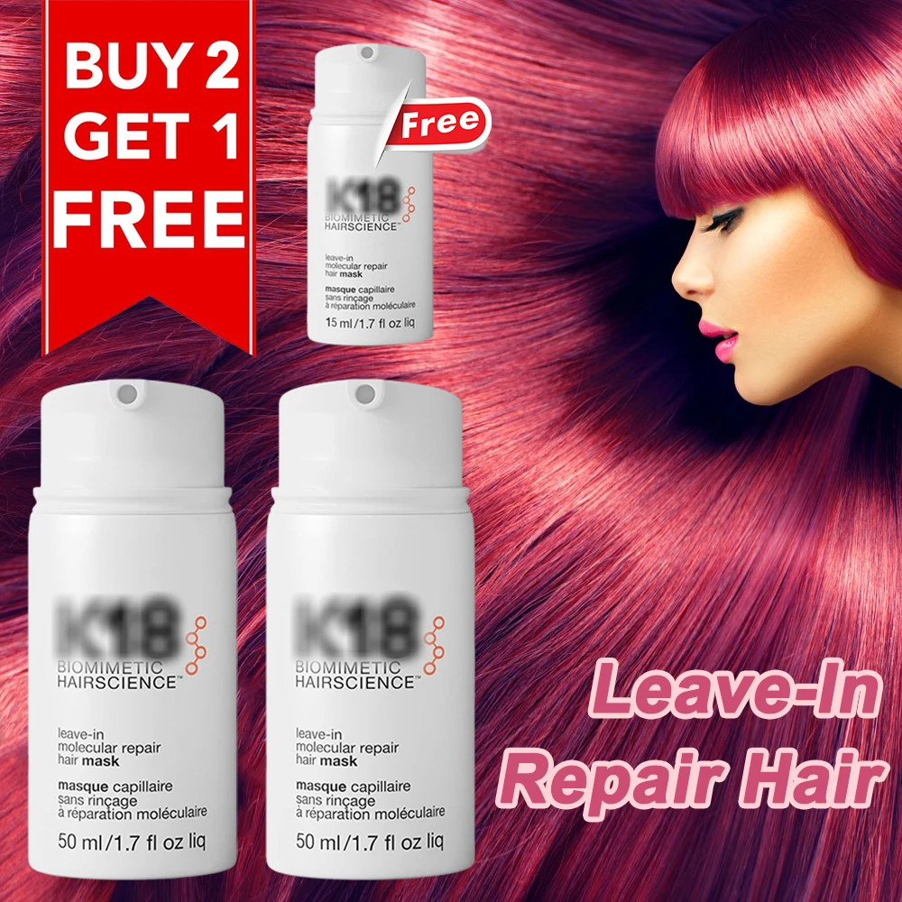 

50ml K18 Leave-In Molecular Repair Hair Mask Damage Restore Soft hair Deep Repair Keratin & Scalp Treatment Hair Care Condition