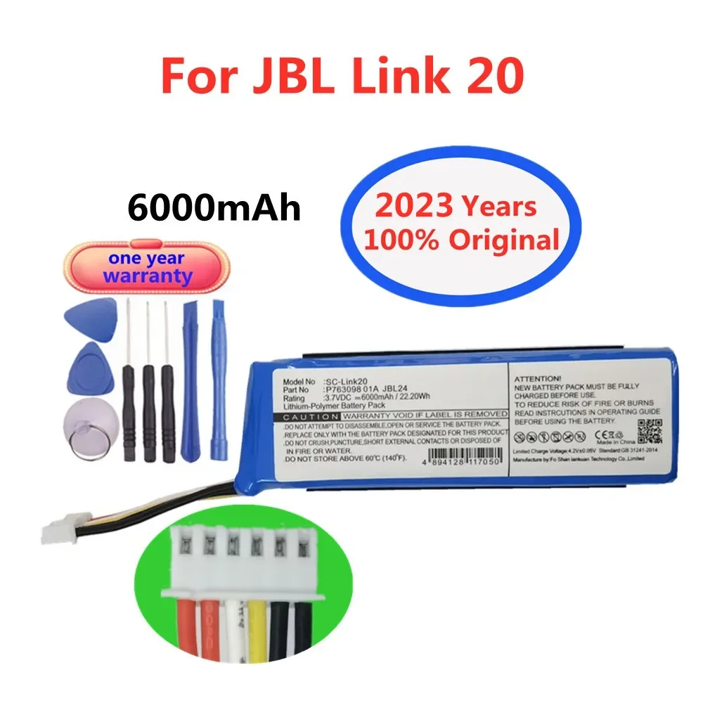 

2023 Years New Battery For JBL Link 20 Link20 6000mAh P763098 01A Speaker Portable Bluetooth audio battery In Stock + Tools
