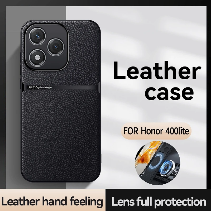 Luxury Leather Magnetic Phone Case - Shockproof Car Holder Cover