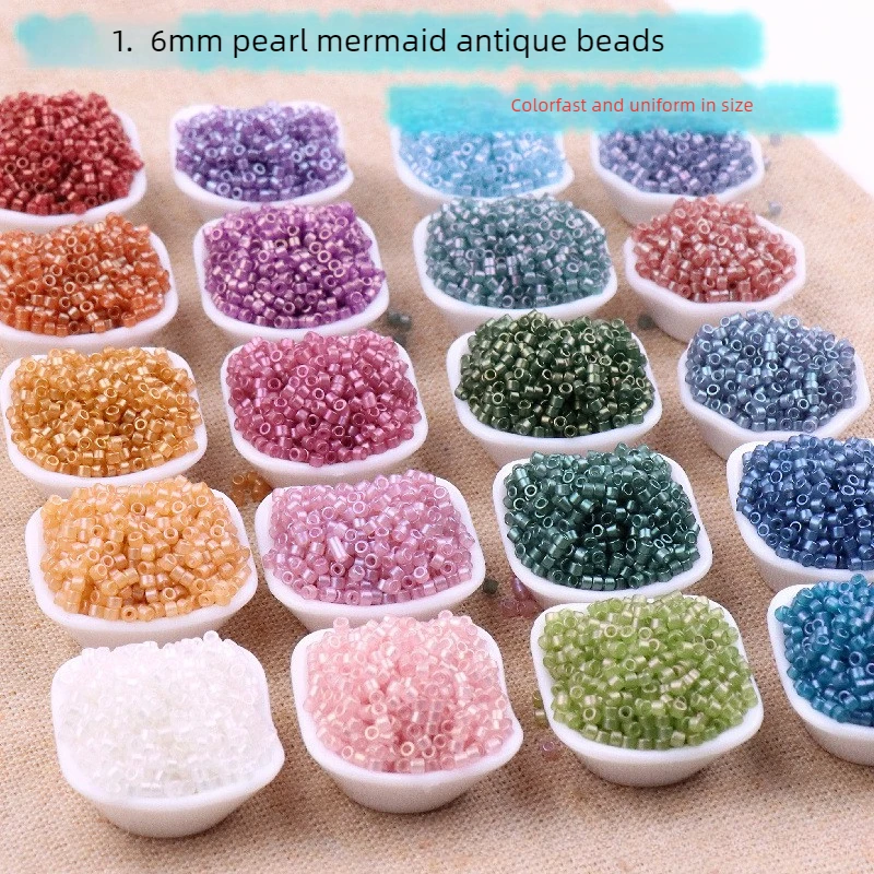 1.6mm 진주색 앤틱 비즈 백 비즈 라이스 비즈 수제 DIY 직조 유니폼 사이즈 루즈 비즈 장 비즈