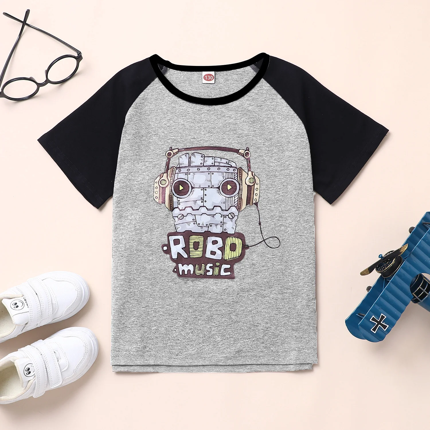 Summer Round Neck Summer Cotton Cartoon Short Sleeve T-Shirt Moisture Absorption And Perspiration Spot Kids Clothes  Boutique