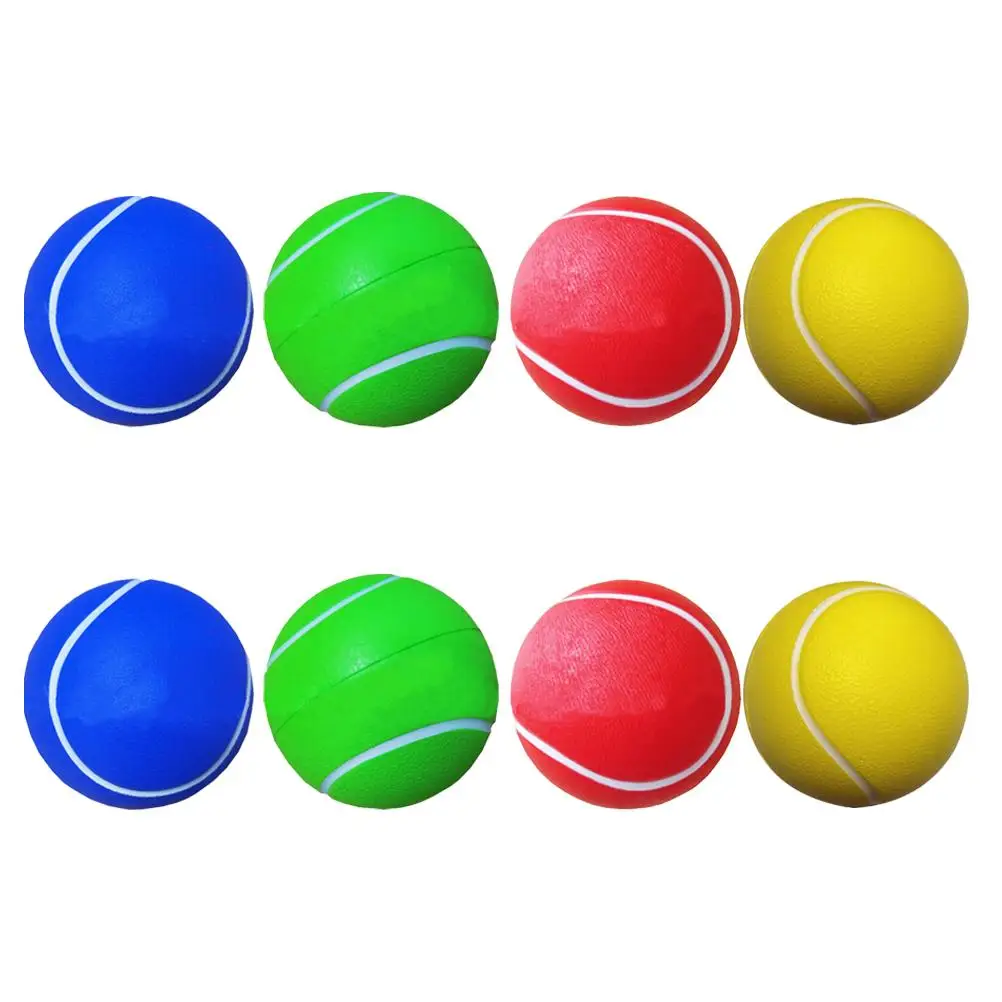 8 Pcs Yellow Solid Tennis Balls Durable PU Material Long Lasting Training Toy Tennis Accessory Racquet Sports Play Set