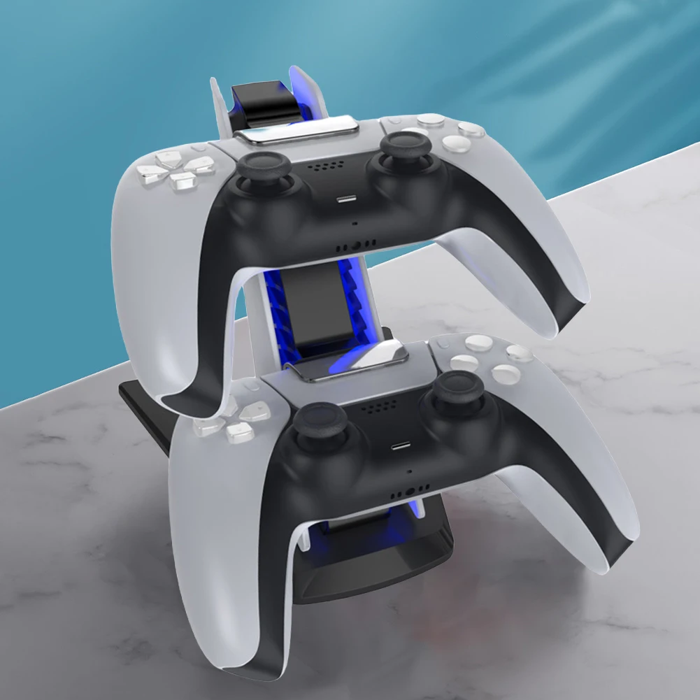 【Direct-sales】 Wireless Joystick Charging Dock with Indicator Controller Charger Station Dual Controller Charging Stand for Playstation5.