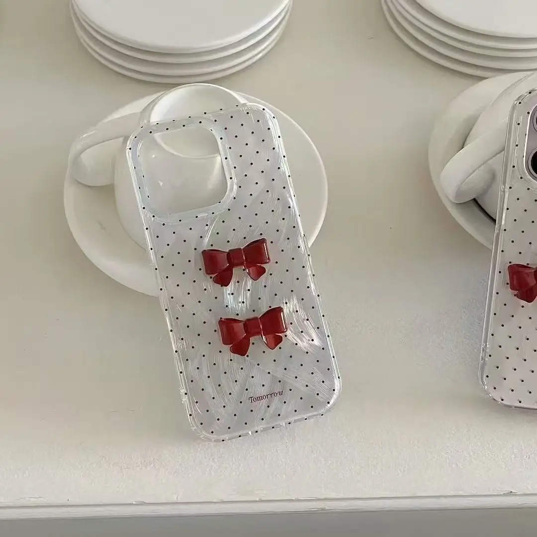 Elegant 3D Bowknot Bling Dot Phone Case