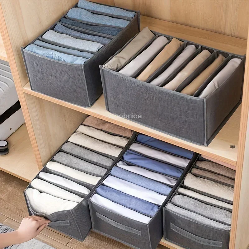 Organizer for drawers Clothes Organizer Pants Jeans Storage Box Cabinet Drawer Organizer Underwear Socks T-Shirt Wardrobe Storage