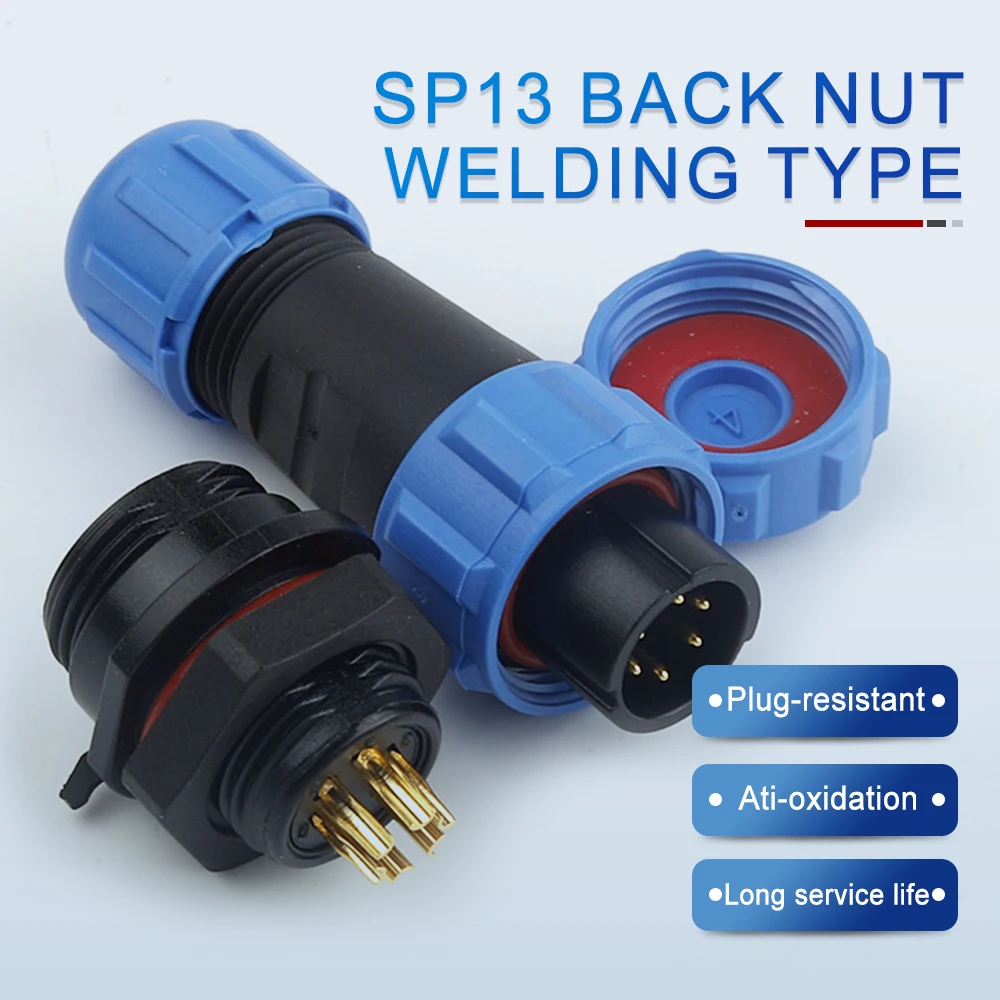 SP13 IP68 Wasserdichte Connecotrs Männlich Weiblich Steckdose Zurück Mutter Schweißen Typ Schnell Stecker 2/3/4/5/6/7/9 Pin Haushaltsgeräte