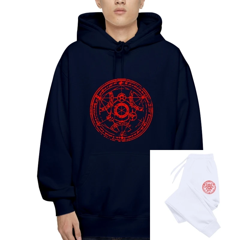 

2020 Newest Letter Print Transmutation T-Sweatshirt Hoodies - Fullmetal Alchemist Full Metal Alchemist Outerwear Casual Man Swea