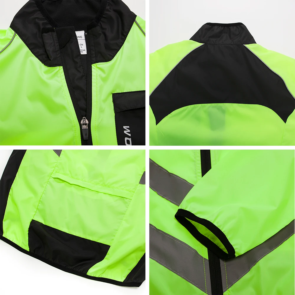 Cycling Rain Jacket High Visibility MTB Bike Windbreaker