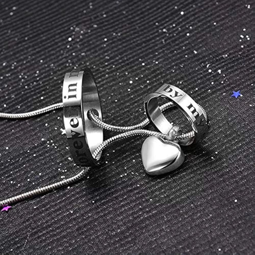 Cremation Jewelry Double Ring Urn Pendant Necklace 3