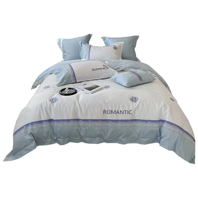 

100 Thread Count Cotton Four Piece Set All Cotton Australian Cotton Embroidered Duvet Cover 1.8m 1.5m Bedding