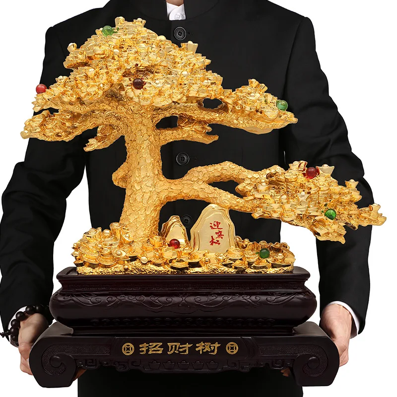 

New Style Money Tree Resin Decoration Auspicious Gifts Living Room Study Office Desktop Decorations Shop Decorations