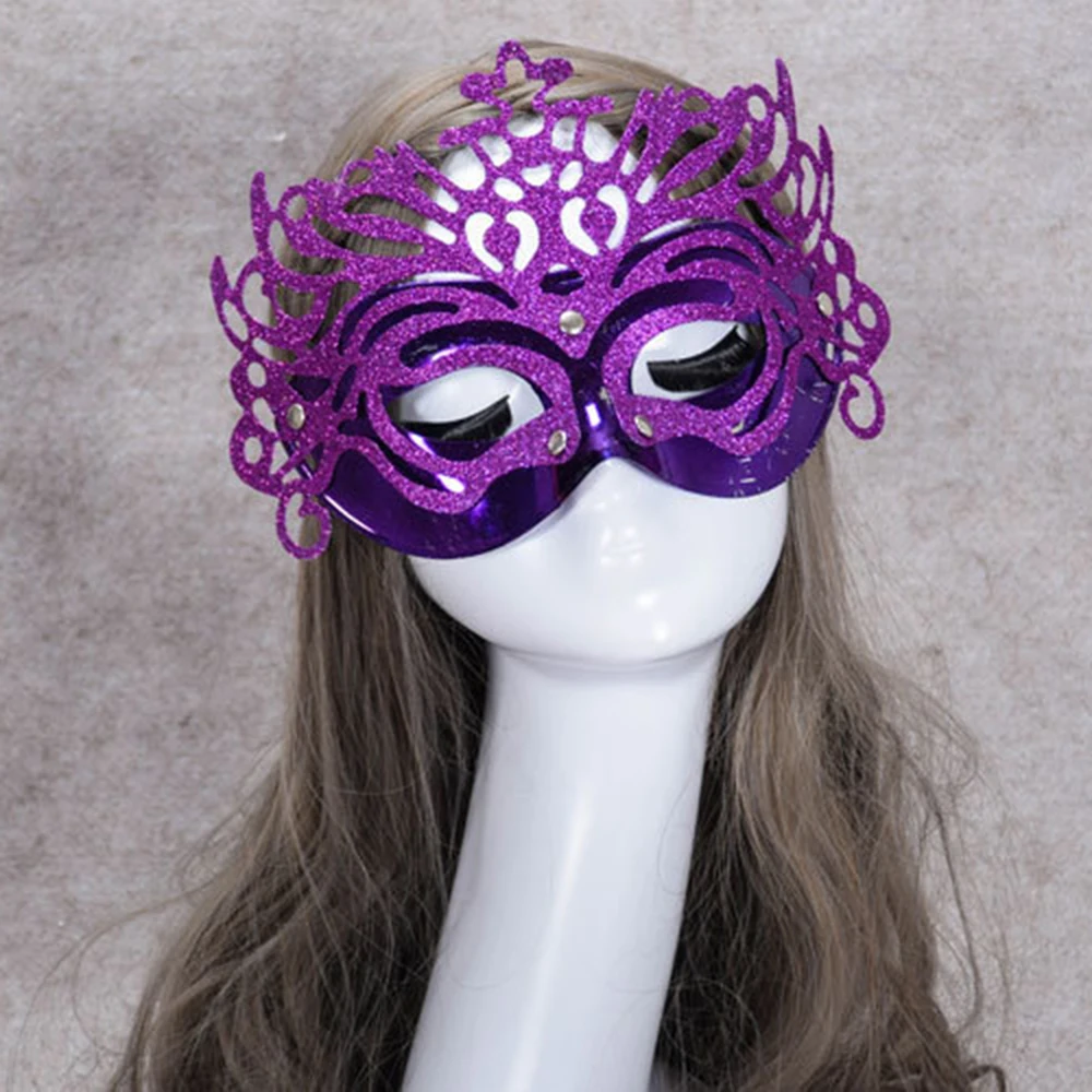 Donne Nightclub Queen Eye Mask Sexy Hollow Lace Masquerade Bronzing Face Mask Princess Party Cosplay Prom Puntelli Costume Esotico